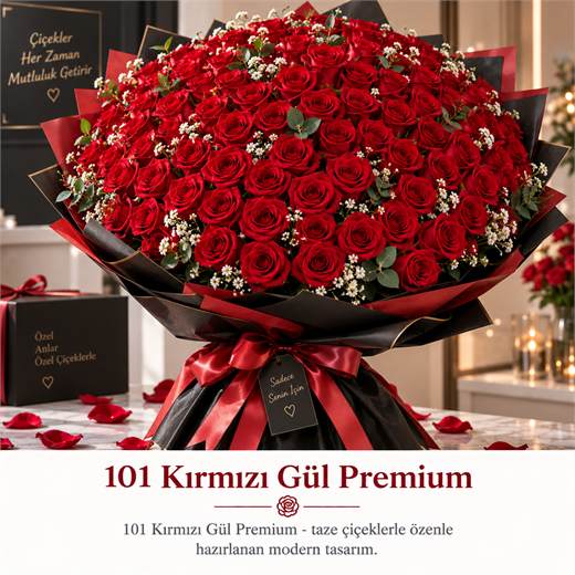 101 Kırmızı Gül Premium