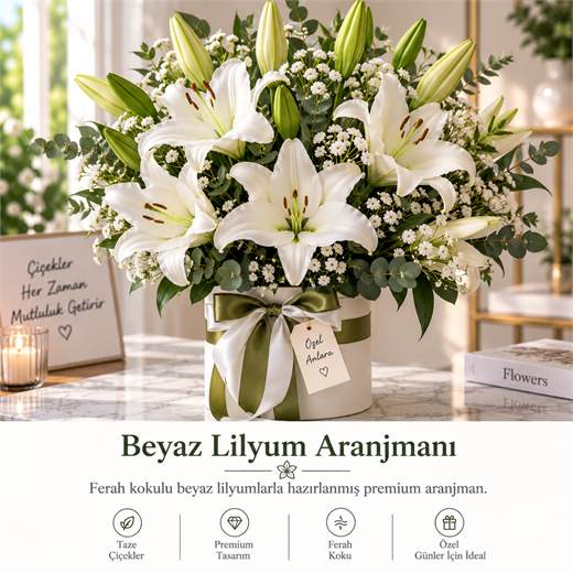 Beyaz Lilyum Aranjmanı