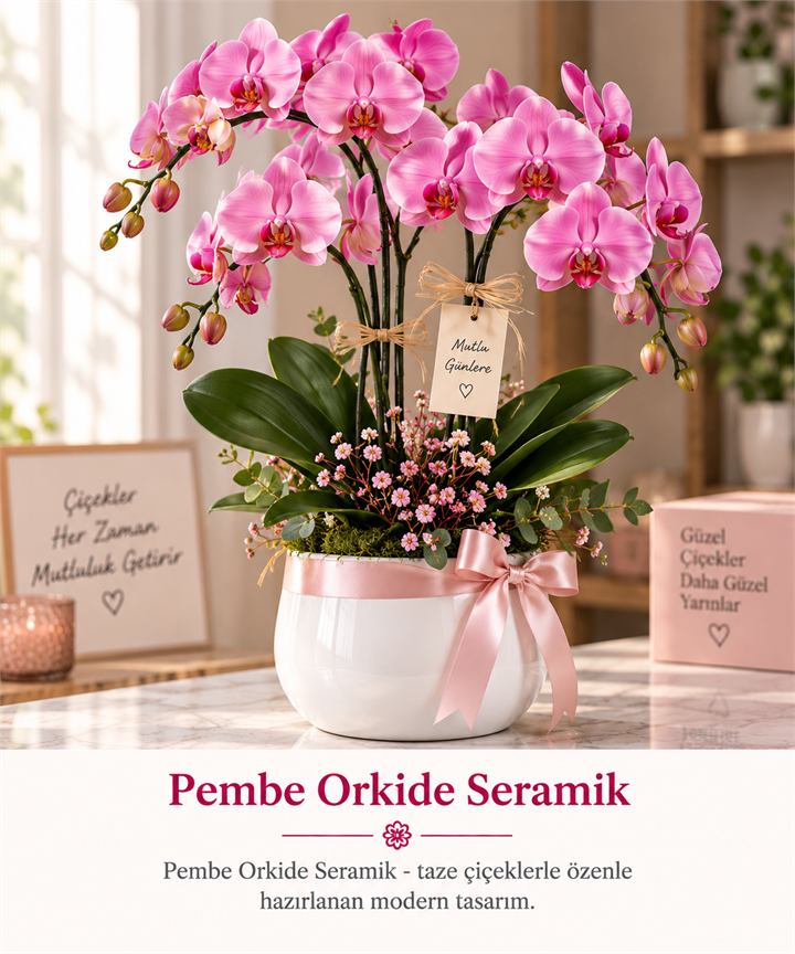 Pembe Orkide Seramik